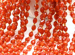 Бусины из сердолика рис граненый 6*8мм, 37см, 37 бусин Радуга камня