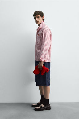 MICKEY MOUSE PATCH STRIPED SHIRT HARRY LAMBERT FOR ZARA X DISNEY  фото 4