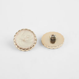 Цена за 3 шт. Набор пуговиц на ножке, d = 21,5 мм, 5 шт, цвет белый/золотой