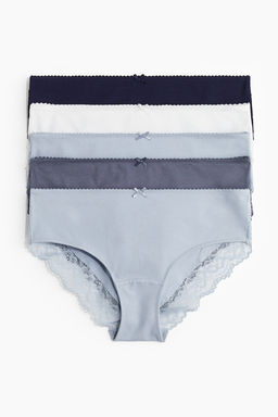 Pack de 5 bragas Hipster de algodon con encaje