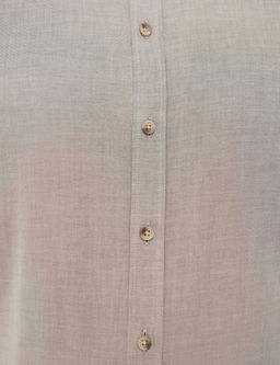 Светло-коричневая приталенная рубашка с длинным рукавом - Cacharel фото 5