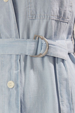 TRENDYOLMILLA Mavi Kusakl? Midi Denim Gomlek Elbise TWOSS25EL00748  фото 3