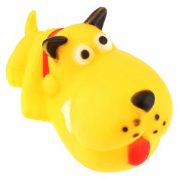 Игрушка для собаки "Собака носатая" 14,5х7,5х6,5см, с пищалкой, ПВХ, цвета микс (желтый, зеленый, красный), "Пэт тойс (Pet toys)" (Китай)