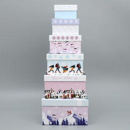 Набор подарочных коробк 6 в 1 С Новым годом, 10 10 6 20 20 11 см - Дарите счастье фото 5