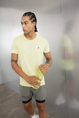 DeFactoFit Спортивная футболка Slim Fit с круглым вырезом и короткими рукавами  фото 9