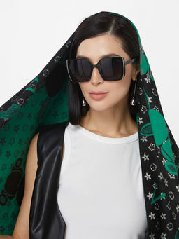 в составе ШЕРСТЬ и КАШЕМИР  Большой, мягкий, теплый двусторонний палантин с принтом. - Tantino фото 9