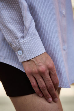 Рубашка оверсайз в полоску хлопковая