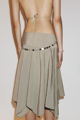 STRIPED ASYMMETRIC BELT MIDI SKIRT - Zara фото 9