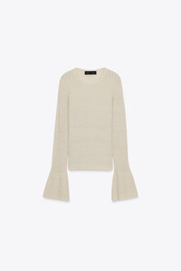 POINTELLE KNIT BELL SLEEVE SWEATER - Zara фото 6