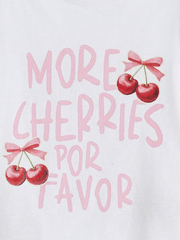 Bisiklet Yaka Bask?l? K?z ?ocuk Ti??rt ve ?ort