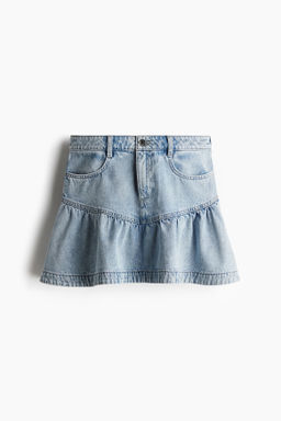 Falda denim con peplum