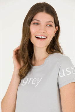 U. S. Polo Assn Женская серая футболка с круглым вырезом - U.s. polo assn фото 10