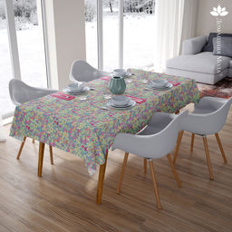 Скатерть 200х145см Marcella, длина стола до 160см, на 6-8 персон, рогожка (хлопок 100%) 171г/м2, упаковка классическая, пакет ПВХ 28х41см, Домашняя мода (Россия)