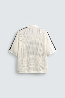 RETRO FOOTBALL OPEN-KNIT POLO SHIRT - Zara фото 8