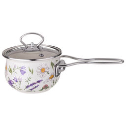 КОВШ ЭМАЛИРОВАННЫЙ СЕРИЯ FLOWER STORY 0,9Л, ДИА 14 СМ