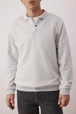 Lacivert Regular/Normal Polo Yaka Orme Sweatshirt TMNAW26SW00055 - Trendyolmilla фото 10