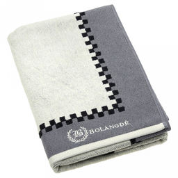 "Missoni-3028" Полотенце махровое 34х78см, плотность 375гр/м2, 100% хлопок, серый (зеленый), Bolangde (Китай)