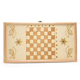 Нарды деревянные средние (рисунок-выжигание, фишки-дерево, лак) 500х250мм