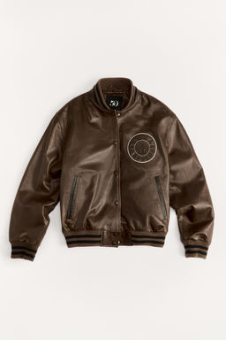 VARSITY 50TH ANNIVERSARY LEATHER BOMBER JACKET - Zara фото 4