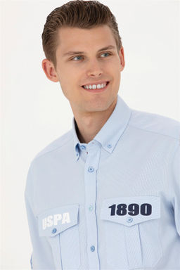 Мужская синяя рубашка с длинным рукавом - U.s. polo assn фото 2