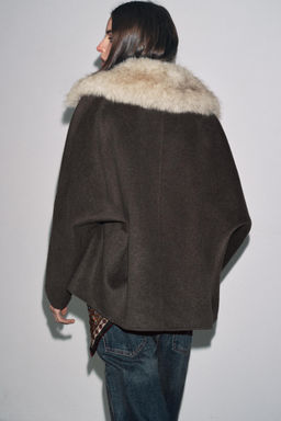 WOOL JACKET WITH FAUX FUR COLLAR ZW COLLECTION - Zara фото 3