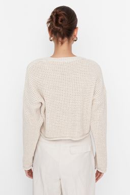 Tas Crop Genis Kal?p Triko Kazak TWOAW23KZ01193