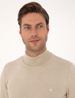 Kum Melanj Slim Fit Bal_k__ Yaka Basic Triko Kazak - Pierre cardin фото 2