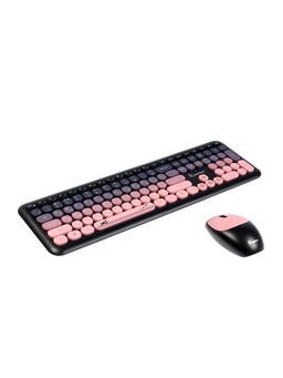 Комплект клавиатура и мышь Smartbuy SBC-666395AG-KP, беспроводной, USB, AA, черно-розовый