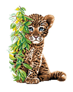 Кристальная (алмазная) мозаика ФРЕЯ ALPD-044 на подрамнике Малыш леопард 30 х 40 см