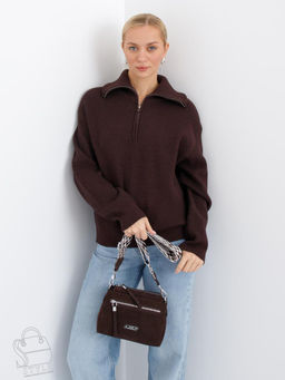 Сумка женская кожаная 1024CF coffee Polina&Eiterou