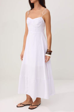 TRENDYOLMILLA Beyaz Drape Detayl? Dokuma Maxi Elbise TWOSS24EL01128  фото 35
