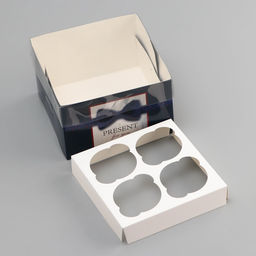 Цена за 5 шт. Коробка для 4 капкейка с прозрачной крышкой, Мужской подарок, 16?16?10 см