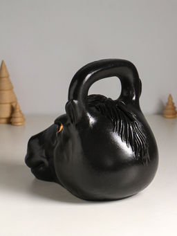 Копилка для денег Гиря конь, гипс, 20.5?25 см, чёрный