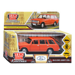 Машина металл ВАЗ-2102 12 см, (двери, багаж, оранжевый) инерц., в коробке