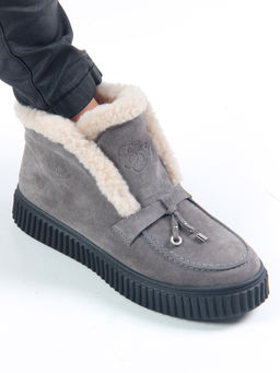 Ботинки 307.от11bl. серый замок замша/Мех