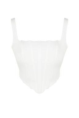 Trendyolmilla Ekru Ask?l? Korse Crop Dokuma Bluz TWOSS23BZ00938  фото 15