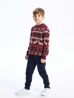 Bisiklet Yaka Y?lba?? Temal? Uzun Kollu Erkek ?ocuk Triko Kazak - Waikiki фото 3