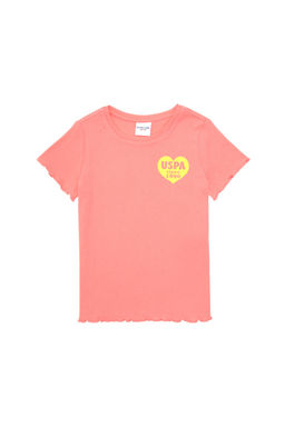 Базовая футболка неоново-розового цвета для девочек Неожиданная скидка в корзине - U.s. polo assn фото 2