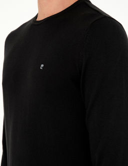 Siyah Slim Fit Bisiklet Yaka Basic Triko Kazak - Pierre cardin фото 7