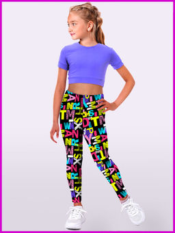 Леггинсы "Буквы",темно-синий