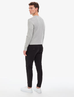 Siyah Klasik Jogger Beli Kordonlu Pantolon