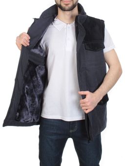 J830111 DEEP BLUE Куртка-жилет мужская зимняя NEW B BEK (100 гр. синтепон и искусственный мех)