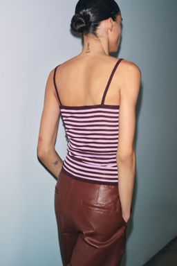 TOP PUNTO TIRANTES RAYAS / Rosa medio - Zara фото 3