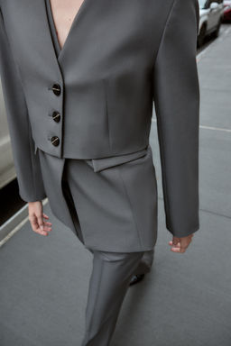 LAPEL-LESS CROPPED BLAZER - Zara фото 6