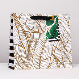 Пакет подарочный Папоротник, 36 х 32 х 12 см