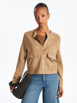 Bisiklet Yaka S?et G?r?n?ml? Kad?n Ceket