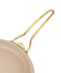 Сковорода с крышкой 28х7 см (3,5 л) с АПП, цвет: кремовый/золотой, арт. 5051-CRM/GD-28 - D.L.K. фото 2