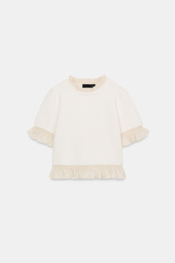 JERSEY PUNTO COMBINADO MANGA CORTA / Crudo - Zara фото 4