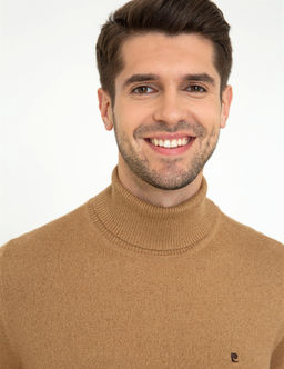 Camel Melanj Slim Fit Bal_k__ Yaka Basic Triko Kazak - Pierre cardin фото 2