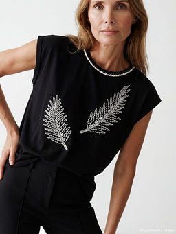 Bisiklet Yaka Nak??l? Kad?n Ti??rt
